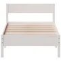 Bed frame with white pine wood headboard 75x190 cm by vidaXL, Beds and slatted bases - Ref: Foro24-842783, Price: 82,06 €, Di...