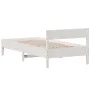 Bed frame with white pine wood headboard 75x190 cm by vidaXL, Beds and slatted bases - Ref: Foro24-842783, Price: 82,06 €, Di...