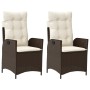 Garden recliners with brown cushions 2 pcs PE rattan by vidaXL, Garden chairs - Ref: Foro24-365266, Price: 232,33 €, Discount: %