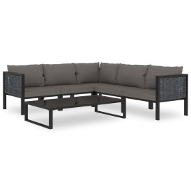 Garden furniture 6 pieces and cushions anthracite synthetic rattan by vidaXL, Garden sets - Ref: Foro24-49409, Price: 620,03 ...