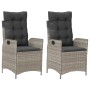 Gartenliegen mit grauen Kissen 2 Stück PE-Rattan von vidaXL, Gartenstühle - Ref: Foro24-365270, Preis: 213,40 €, Rabatt: %