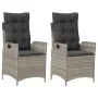 Sillones reclinables de jardín con cojines gris 2 uds ratán PE de vidaXL, Sillas de jardín - Ref: Foro24-365270, Precio: 234,...