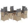 7-piece garden dining set with beige synthetic rattan cushions by vidaXL, Garden sets - Ref: Foro24-3213127, Price: 849,71 €,...