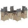 Set comedor de jardín 7 pzas con cojines ratán sintético beige de vidaXL, Conjuntos de jardín - Ref: Foro24-3213127, Precio: ...