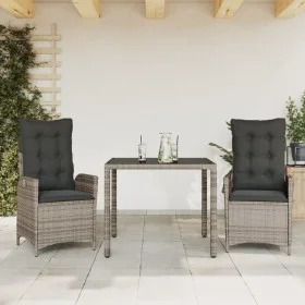 3-piece garden dining set with gray synthetic rattan cushions by vidaXL, Garden sets - Ref: Foro24-3213076, Price: 366,53 €, ...