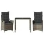 3-piece garden dining set with gray synthetic rattan cushions by vidaXL, Garden sets - Ref: Foro24-3213076, Price: 366,53 €, ...