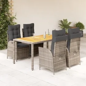 5-piece garden dining set with gray synthetic rattan cushions by vidaXL, Garden sets - Ref: Foro24-3213106, Price: 695,54 €, ...