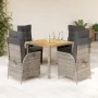5-piece garden dining set with gray synthetic rattan cushions by vidaXL, Garden sets - Ref: Foro24-3213104, Price: 641,36 €, ...