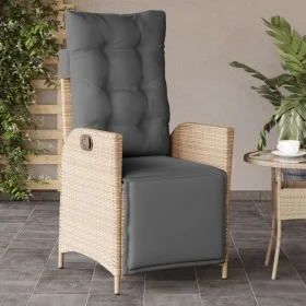 Garden recliner with footrest mixed beige PE rattan by vidaXL, Garden chairs - Ref: Foro24-365285, Price: 141,88 €, Discount: %