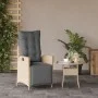 Gartensessel mit Fußstütze aus beigem PE-Rattan von vidaXL, Gartenstühle - Ref: Foro24-365285, Preis: 141,88 €, Rabatt: %