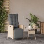Gartensessel mit Fußstütze aus beigem PE-Rattan von vidaXL, Gartenstühle - Ref: Foro24-365285, Preis: 128,03 €, Rabatt: %