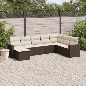 8-piece garden sofa set and brown synthetic rattan cushions by vidaXL, Modular outdoor sofas - Ref: Foro24-3251700, Price: 50...