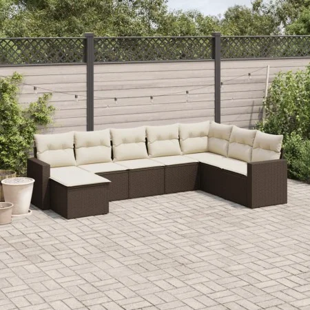 8-piece garden sofa set and brown synthetic rattan cushions by vidaXL, Modular outdoor sofas - Ref: Foro24-3251700, Price: 50...