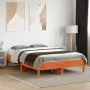 Estructura de cama madera maciza pino marrón cera 140x190 cm de vidaXL, Camas y somieres - Ref: Foro24-842717, Precio: 106,83...