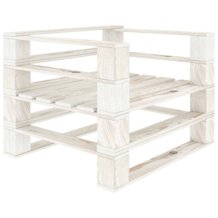 Weißer Gartensessel aus Holzpalette von vidaXL, Gartenbänke - Ref: Foro24-49332, Preis: 71,47 €, Rabatt: %