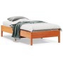 Estructura de cama madera maciza de pino marrón cera 90x190 cm de vidaXL, Camas y somieres - Ref: Foro24-842729, Precio: 86,4...