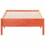 Estructura de cama madera maciza de pino marrón cera 90x190 cm de vidaXL, Camas y somieres - Ref: Foro24-842729, Precio: 86,4...