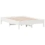 Massiver Bettrahmen aus weißem Kiefernholz, 140 x 190 cm von vidaXL, Betten und Lattenroste - Ref: Foro24-842715, Preis: 107,...
