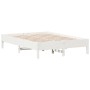 Massiver Bettrahmen aus weißem Kiefernholz, 140 x 190 cm von vidaXL, Betten und Lattenroste - Ref: Foro24-842715, Preis: 108,...