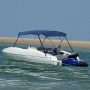 Bimini-Top mit 3 Bögen blau 183x180x137 cm von vidaXL, Aufbewahrungsabdeckungen für Boote - Ref: Foro24-92365, Preis: 139,44 ...
