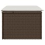 Gartenhocker mit braunem synthetischem Rattankissen 55x55x37 cm von vidaXL, Hocker für den Außenbereich - Ref: Foro24-366206,...
