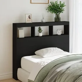 Bed headboard with black LED 120x17x102 cm by vidaXL, Headboards and footboards - Ref: Foro24-839190, Price: 80,76 €, Discoun...