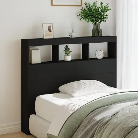 Bettkopfteil mit schwarzer LED 120x17x102 cm von vidaXL, Kopf- und Fußteile - Ref: Foro24-839190, Preis: 80,65 €, Rabatt: %