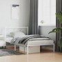 Estructura de cama de metal con cabecero blanco 107x203 cm