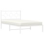 Metallbettgestell mit weißem Kopfteil 107x203 cm von vidaXL, Betten und Lattenroste - Ref: Foro24-376271, Preis: 72,03 €, Rab...