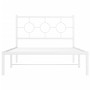 Estructura de cama de metal con cabecero blanco 107x203 cm de vidaXL, Camas y somieres - Ref: Foro24-376271, Precio: 71,95 €,...