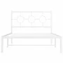 Metal bed frame with white headboard 107x203 cm by vidaXL, Beds and slatted bases - Ref: Foro24-376271, Price: 71,03 €, Disco...