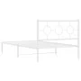 Metal bed frame with white headboard 107x203 cm by vidaXL, Beds and slatted bases - Ref: Foro24-376271, Price: 71,03 €, Disco...