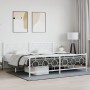 Estructura cama metal con cabecero y pie cama blanco 193x203 cm