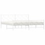 Estructura cama metal con cabecero y pie cama blanco 193x203 cm