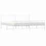 Metal bed frame with headboard and footboard white 193x203 cm by vidaXL, Beds and slatted bases - Ref: Foro24-376299, Price: ...