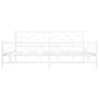 Metal bed frame with headboard and footboard white 193x203 cm by vidaXL, Beds and slatted bases - Ref: Foro24-376299, Price: ...