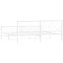 Metal bed frame with headboard and footboard white 193x203 cm by vidaXL, Beds and slatted bases - Ref: Foro24-376299, Price: ...