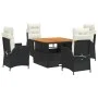 5-teiliges Gartenmöbel-Set mit schwarzen synthetischen Rattankissen von vidaXL, Gartensets - Ref: Foro24-3277438, Preis: 674,...