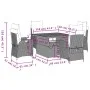 5-teiliges Gartenmöbel-Set mit schwarzen synthetischen Rattankissen von vidaXL, Gartensets - Ref: Foro24-3277438, Preis: 674,...