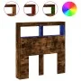 Cabecero de cama con luz LED roble ahumado 100x17x102 cm de vidaXL, Cabeceros y pies de cama - Ref: Foro24-839186, Precio: 66...