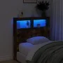 Headboard with LED light smoked oak 100x17x102 cm by vidaXL, Headboards and footboards - Ref: Foro24-839186, Price: 66,74 €, ...