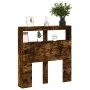 Headboard with LED light smoked oak 100x17x102 cm by vidaXL, Headboards and footboards - Ref: Foro24-839186, Price: 66,74 €, ...