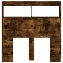 Headboard with LED light smoked oak 100x17x102 cm by vidaXL, Headboards and footboards - Ref: Foro24-839186, Price: 66,74 €, ...