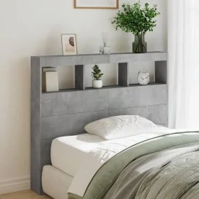 Bettkopfteil in Betongrau mit LED-Licht, 100 x 17 x 102 cm von vidaXL, Kopf- und Fußteile - Ref: Foro24-839192, Preis: 66,62 ...