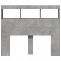 Concrete gray bed headboard with LED light 100x17x102 cm by vidaXL, Headboards and footboards - Ref: Foro24-839192, Price: 67...