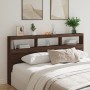 Cabecero de cama con luz LED marrón roble 200x17x102 cm