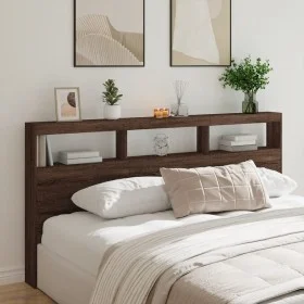 Kopfteil in Eichenbraun mit LED-Licht, 200 x 17 x 102 cm von vidaXL, Kopf- und Fußteile - Ref: Foro24-839223, Preis: 115,00 €...