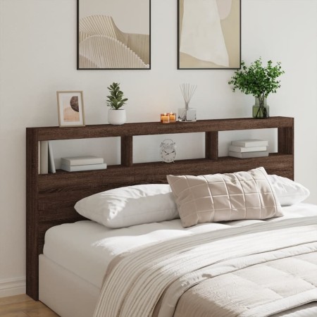 Kopfteil in Eichenbraun mit LED-Licht, 200 x 17 x 102 cm von vidaXL, Kopf- und Fußteile - Ref: Foro24-839223, Preis: 116,47 €...