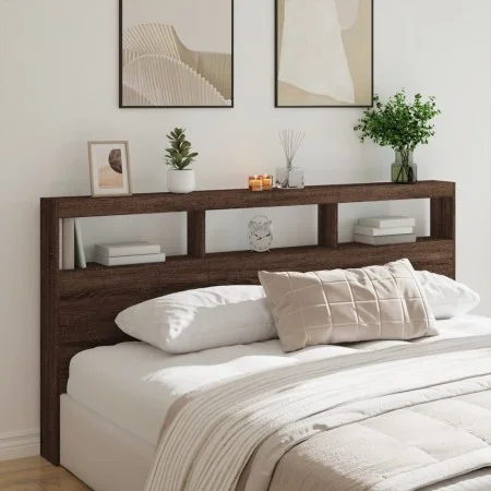 Kopfteil in Eichenbraun mit LED-Licht, 200 x 17 x 102 cm von vidaXL, Kopf- und Fußteile - Ref: Foro24-839223, Preis: 115,00 €...