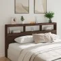 Cabecero de cama con luz LED marrón roble 200x17x102 cm de vidaXL, Cabeceros y pies de cama - Ref: Foro24-839223, Precio: 114...